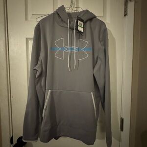 Under Armour Men's Gray and Blue Hoodie